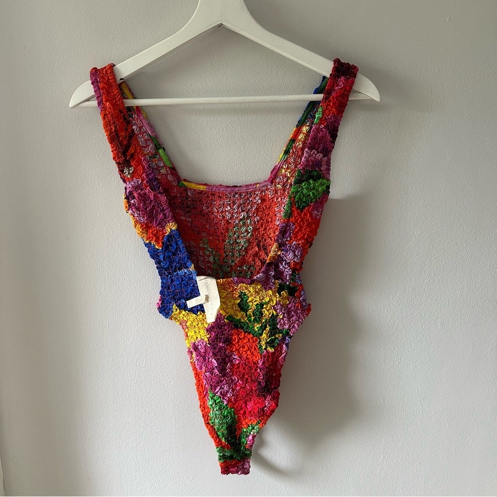 Mara Hoffman Multicolor Floral Textured Bodysuit - Picture 7 of 10